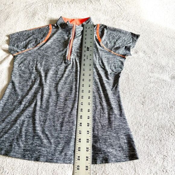 NWOT Cutter & Buck Annika Contour Zip Mock Grey/orange Polo - Picture 5 of 9
